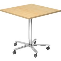 BISTRO 88Q C - System Konferenztisch Ahorn 80 x 80 Chrom
