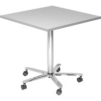 BISTRO 88Q C - System Konferenztisch Grau 80 x 80 Chrom