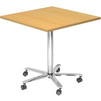 BISTRO 88Q C - System Konferenztisch Buche 80 x 80 Chrom