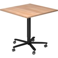 BISTRO 88Q D - System Konferenztisch Nussbaum 80 x 80 Schwarz