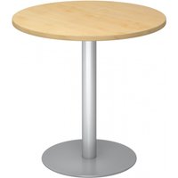 BISTRO F80R S - System Konferenztisch Ahorn Silber Ø 80