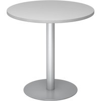 BISTRO F80R S - System Konferenztisch Grau Silber Ø 80