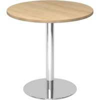 BISTRO F80R C - System Konferenztisch Chrom Eiche Ø 80