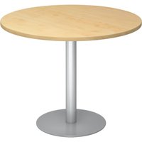 BISTRO F100R S - System Konferenztisch Ahorn Silber Ø 100