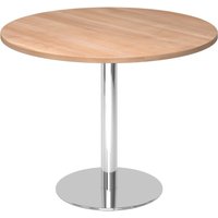 BISTRO F100R C - System Konferenztisch Nussbaum Chrom Ø 100