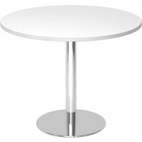 BISTRO F100R C - System Konferenztisch Weiß Chrom Ø 100