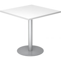 BISTRO F88Q S - System Konferenztisch Weiß 80 x 80 Silber