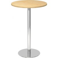 BISTRO H80R C - System Konferenztisch Ahorn Chrom Ø 80