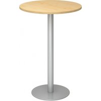 BISTRO H80R S - System Konferenztisch Ahorn Silber Ø 80