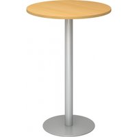BISTRO H80R S - System Konferenztisch Buche Silber Ø 80