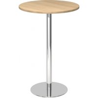 BISTRO H80R C - System Konferenztisch Chrom Eiche Ø 80