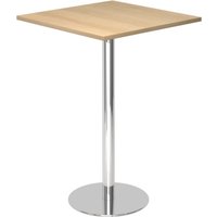 BISTRO H88Q C - System Konferenztisch 80 x 80 Chrom Eiche