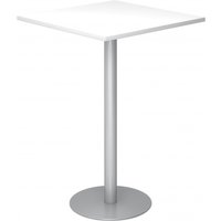 BISTRO H88Q S - System Konferenztisch Weiß 80 x 80 Silber