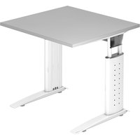UNDA 8 W | Schreibtisch - 80 x 80 höhenverstellbar Grau/Weiß