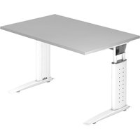 UNDA 12 W | Schreibtisch - 120 x 80 höhenverstellbar Grau/Weiß