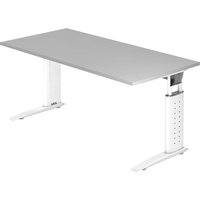 UNDA 16 W | Schreibtisch - 160 x 80 höhenverstellbar Grau/Weiß