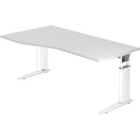 UNDA 18 W | Schreibtisch - 180 x 100 höhenverstellbar Weiß/Weiß