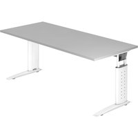 UNDA 19 W | Schreibtisch - 180 x 80 höhenverstellbar Grau/Weiß