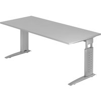 UNDA 19 S | Schreibtisch - 180 x 80 Grau/Silber höhenverstellbar