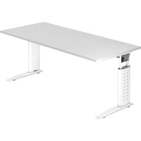 UNDA 19 W | Schreibtisch - 180 x 80 höhenverstellbar Weiß/Weiß