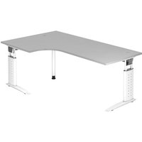 UNDA 82 W | Schreibtisch - 200 x 120 höhenverstellbar Grau/Weiß