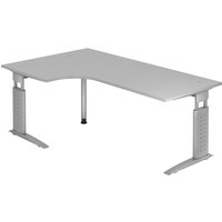 UNDA 82 S | Schreibtisch - 200 x 120 Grau/Silber höhenverstellbar