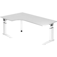 UNDA 82 W | Schreibtisch - 200 x 120 höhenverstellbar Weiß/Weiß