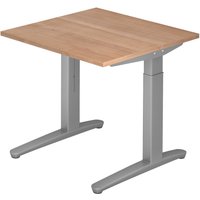XTRA XB 8 SS | Schreibtisch - Nussbaum 80 x 80 höhenverstellbar