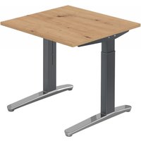 XTRA XB 8 GC | Schreibtisch - 80 x 80 höhenverstellbar Asteiche