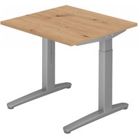 XTRA XB 8 SS | Schreibtisch - 80 x 80 höhenverstellbar Asteiche
