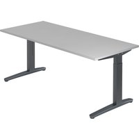 XTRA XB 19 GG | Schreibtisch - Grau 180 x 80 höhenverstellbar