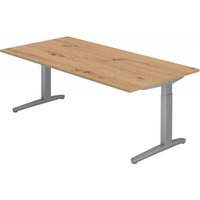 XTRA XB 2E SS | Schreibtisch - 200 x 100 höhenverstellbar Asteiche
