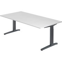 XTRA XB 2E GG | Schreibtisch - Weiß 200 x 100 höhenverstellbar