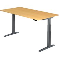 XBHM 2E GG | Schreibtisch - Buche 200 x 100 elektrisch höhenverstellbar