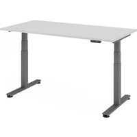 XDSM 16 G | Schreibtisch - Grau 160 x 80 elektrisch höhenverstellbar