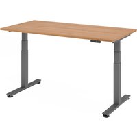 XDSM 16 G | Schreibtisch - 160 x 80 Nussbaum elektrisch höhenverstellbar