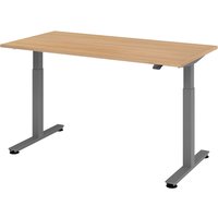 XMST 16 G | 160x80 | Schreibtisch elektrisch höhenverstellbar - 160 x 80 Eiche elektrisch höhenverstellbar