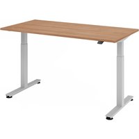XMST 16 S | Schreibtisch - 160 x 80 Nussbaum elektrisch höhenverstellbar
