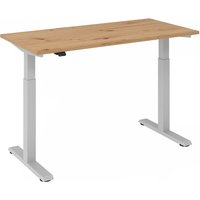 XMST 614 S | Schreibtisch - 140 x 67 elektrisch höhenverstellbar Asteiche/Silber