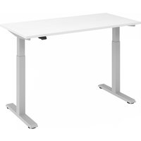 XMST 614 S | Schreibtisch - 140 x 67 elektrisch höhenverstellbar Weiß/Silber