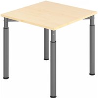 YAMA 8 G | Schreibtisch - 80 x 80 höhenverstellbar Ahorn/Graphit