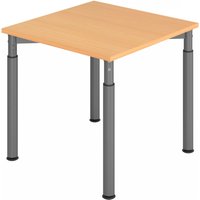 YAMA 8 G | Schreibtisch - 80 x 80 höhenverstellbar Buche/Graphit