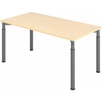 YAMA 16 G | Schreibtisch - 160 x 80 höhenverstellbar Ahorn/Graphit