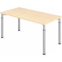 YAMA 16 S | Schreibtisch - 160 x 80 Ahorn/Silber höhenverstellbar