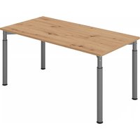 YAMA 16 G | Schreibtisch - 160 x 80 höhenverstellbar Asteiche/Graphit