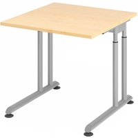 ZENO 8 S | Schreibtisch - 80 x 80 Ahorn/Silber höhenverstellbar