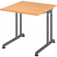 ZENO 8 G | Schreibtisch - 80 x 80 höhenverstellbar Buche/Graphit