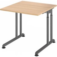 ZENO 8 G | Schreibtisch - 80 x 80 höhenverstellbar Eiche/Graphit