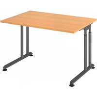 ZENO 12 G | Schreibtisch - 120 x 80 höhenverstellbar Buche/Graphit
