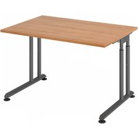 ZENO 12 G | Schreibtisch - 120 x 80 höhenverstellbar Nussbaum/Graphit